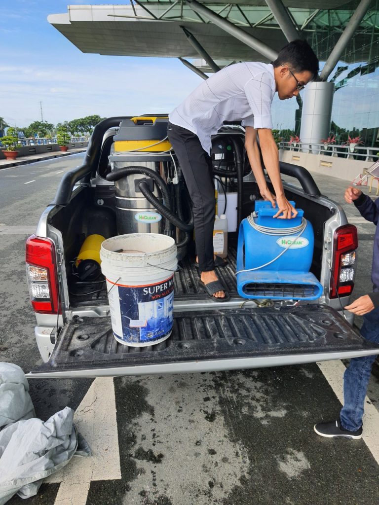 dịch vụ giặt ghế tại sân bay quốc tế Cần Thơ